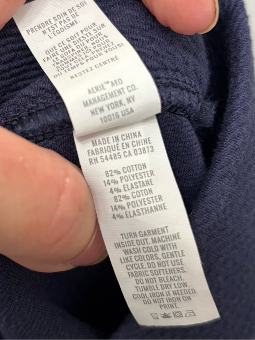 American Eagle Offline by Aerie Navy Textured High Rise Flare Leggings Size M - Picture 8 of 8